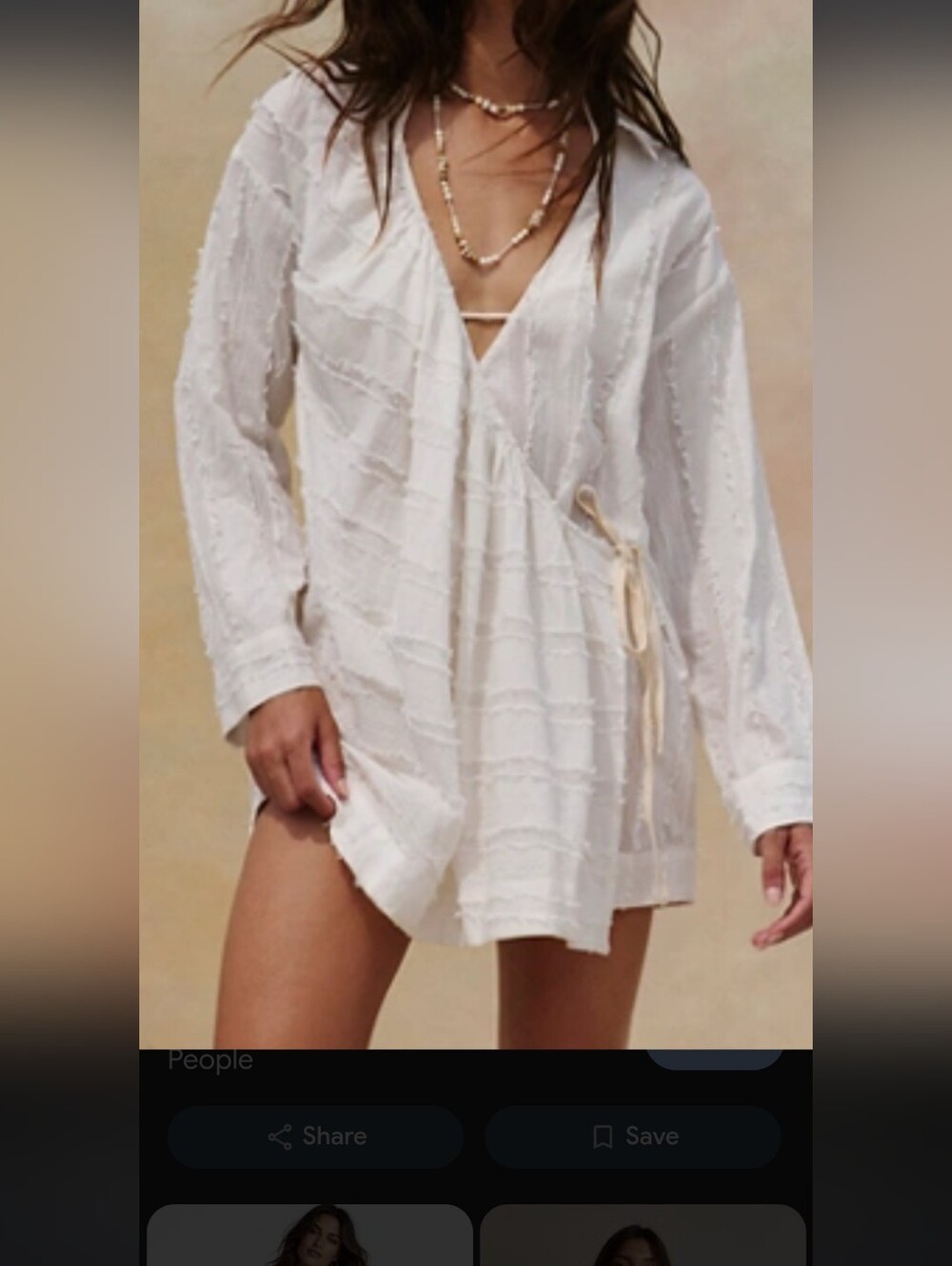 Free People Ivory Wrap Swim Cover-Up Tunic